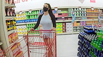 Mom without a bra and panties, in a short dress, flashing tits and pussy at the mall Mom without a bra and panties, in a short dress, flashing tits and pussy at the mall