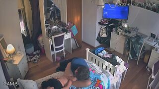 Hacked IP CAM Caught real incest - Mad Brother fucks sister at night