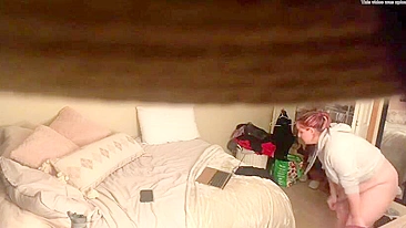 Chubby wife spied in bedroom - Hidden Cam