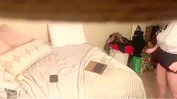 Chubby wife spied in bedroom - Hidden Cam