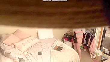 Chubby wife spied in bedroom - Hidden Cam