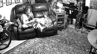 Dad Catches  on Hidden Cam as Horny Daughter Rubbing Her Pussy to Orgasm While Watching Porn
