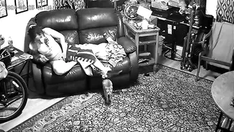 Dad Catches  on Hidden Cam as Horny Daughter Rubbing Her Pussy to Orgasm While Watching Porn