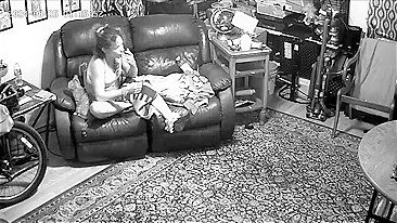 Dad Catches  on Hidden Cam as Horny Daughter Rubbing Her Pussy to Orgasm While Watching Porn