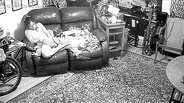 Dad Catches  on Hidden Cam as Horny Daughter Rubbing Her Pussy to Orgasm While Watching Porn