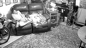 Dad Catches  on Hidden Cam as Horny Daughter Rubbing Her Pussy to Orgasm While Watching Porn