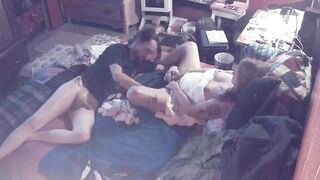 Hidden cam catches mutual masturbation parents  leads to simultaneous orgasm!