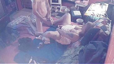 Hidden cam catches mutual masturbation parents  leads to simultaneous orgasm!