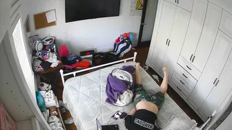 Hot GF will perform a sizzling hot solo masturbation infront of the spy cam