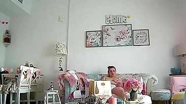 Horny Mom Alone at Home Caught on Cam Rubbing Her Pussy to Intense Orgasm