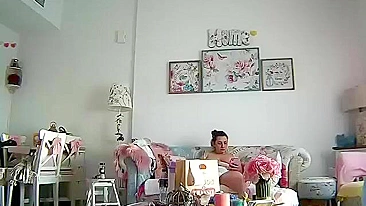 Horny Mom Alone at Home Caught on Cam Rubbing Her Pussy to Intense Orgasm