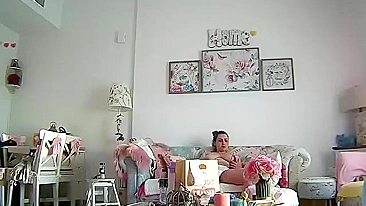 Horny Mom Alone at Home Caught on Cam Rubbing Her Pussy to Intense Orgasm