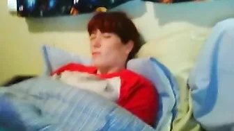 Hidden camera caught a red-haired bitch masturbating and catching an orgasm