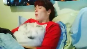 Hidden camera caught a red-haired bitch masturbating and catching an orgasm