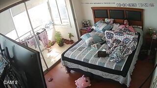 HCM Hacked Cam - Horny Mom masturbating in bed when alone