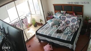 HCM Hacked Cam - Horny Mom masturbating in bed when alone