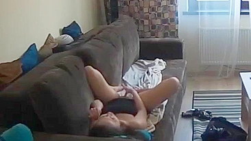 Hidden cam - Hot milf finish sex alone.