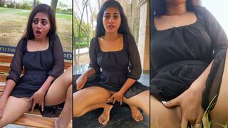 Leaked Desi MMs! Naughty Indian MILF fingering juicy pussy in Mumbai public park