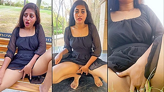 Leaked Desi MMs! Naughty Indian MILF fingering juicy pussy in Mumbai public park