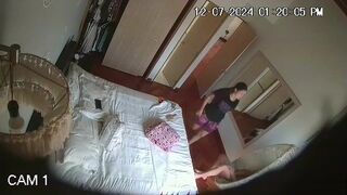 Mother sets up a hidden camera to watch the babysitter but caught dad fucking his daughter