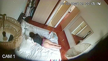 Mother sets up a hidden camera to watch the babysitter but caught dad fucking his daughter