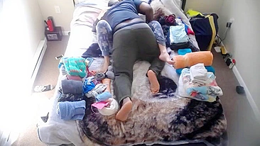 Wife's Covert Camera Reveals Her Perverted Husband Viciously Banging Innocent Babysitter's Tight Slit