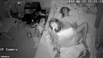 IPCAM is installed by mom, got caught   Lesbian twin sisters during sex!