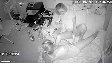 IPCAM is installed by mom, got caught   Lesbian twin sisters during sex!