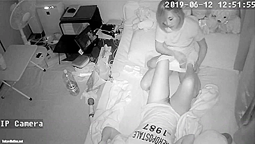 IPCAM is installed by mom, got caught   Lesbian twin sisters during sex!