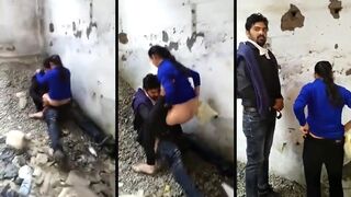 Leaked Desi MMS! A local boy spy on Indian wife cheating outdoor with her coworker!