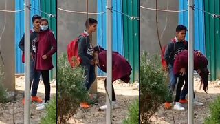 Leaked Desi MMS! Young Indian college couple caught doing sex outdoor