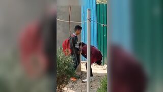 Leaked Desi MMS! Young Indian college couple caught doing sex outdoor