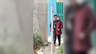 Leaked Desi MMS! Young Indian college couple caught doing sex outdoor