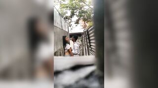 Leaked Desi MMS! Young Indian school lovers caught while having romance!