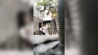 Leaked Desi MMS! Young Indian school lovers caught while having romance!