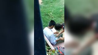 Leaked Desi MMS! A young student and a tutor were caught having sex outdoors!