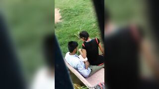 Leaked Desi MMS! A young student and a tutor were caught having sex outdoors!