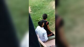 Leaked Desi MMS! A young student and a tutor were caught having sex outdoors!