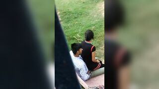 Leaked Desi MMS! A young student and a tutor were caught having sex outdoors!