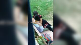 Leaked Desi MMS! A young student and a tutor were caught having sex outdoors!