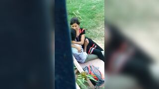 Leaked Desi MMS! A young student and a tutor were caught having sex outdoors!