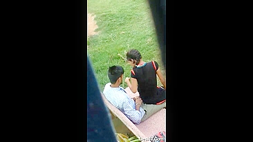 Leaked Desi MMS! A young student and a tutor were caught having sex outdoors!