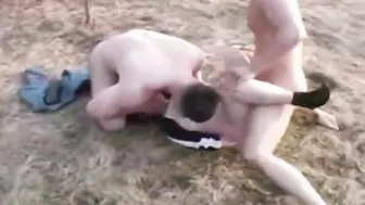 Hillbillies wife with big tits gangraped in woods and husband tied