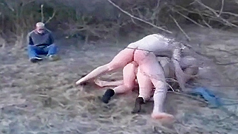 Hillbillies wife with big tits gangraped in woods and husband tied Hillbillies wife with big tits gangraped in woods and husband tied