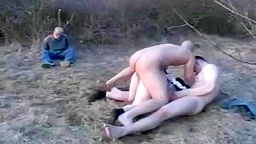 Hillbillies wife with big tits gangraped in woods and husband tied