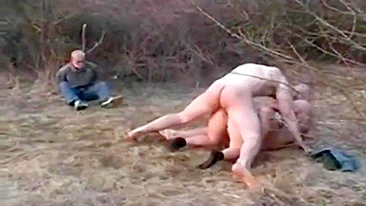 Hillbillies wife with big tits gangraped in woods and husband tied