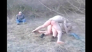 Hillbillies wife with big tits gangraped in woods and husband tied