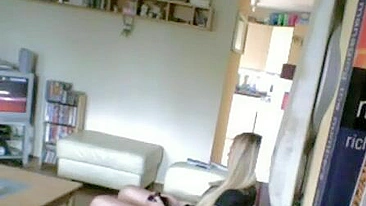 Voyeur Hubby Exposes Fraudulent Wife's Secret, Desperately Diddling Her Throbbing Clit to Explosive Ecstasy