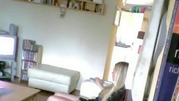 Voyeur Hubby Exposes Fraudulent Wife's Secret, Desperately Diddling Her Throbbing Clit to Explosive Ecstasy