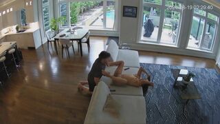 Caught on hidden cam - Naughty daughter gets fucked on the couch with tutor!